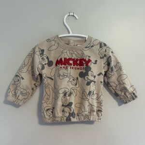 Disney 6/12m tan Mickey & Friends pullover Sweatshirt
